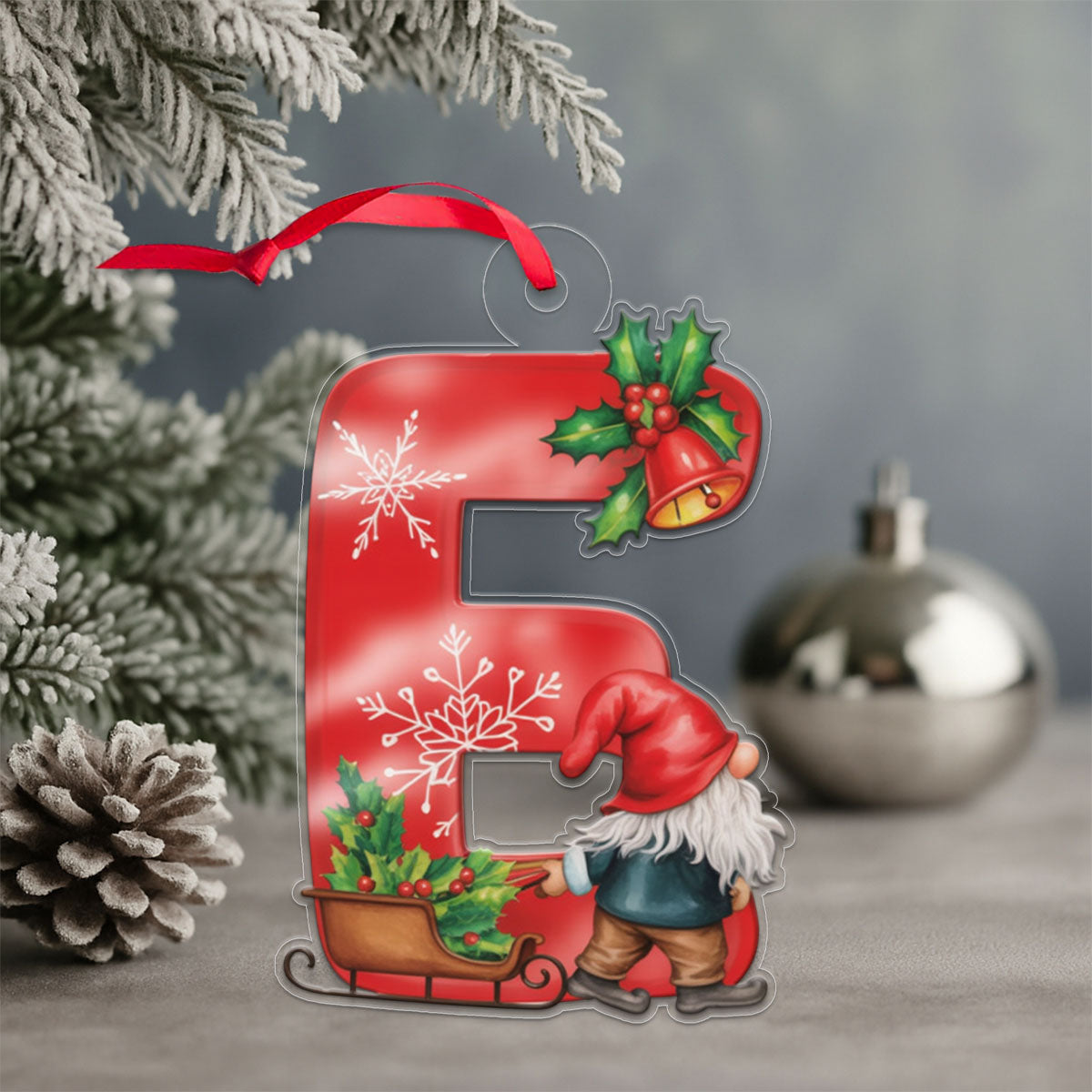 Christmas Initial Letter E Christmas Tree Acrylic Ornament Christmas Gift