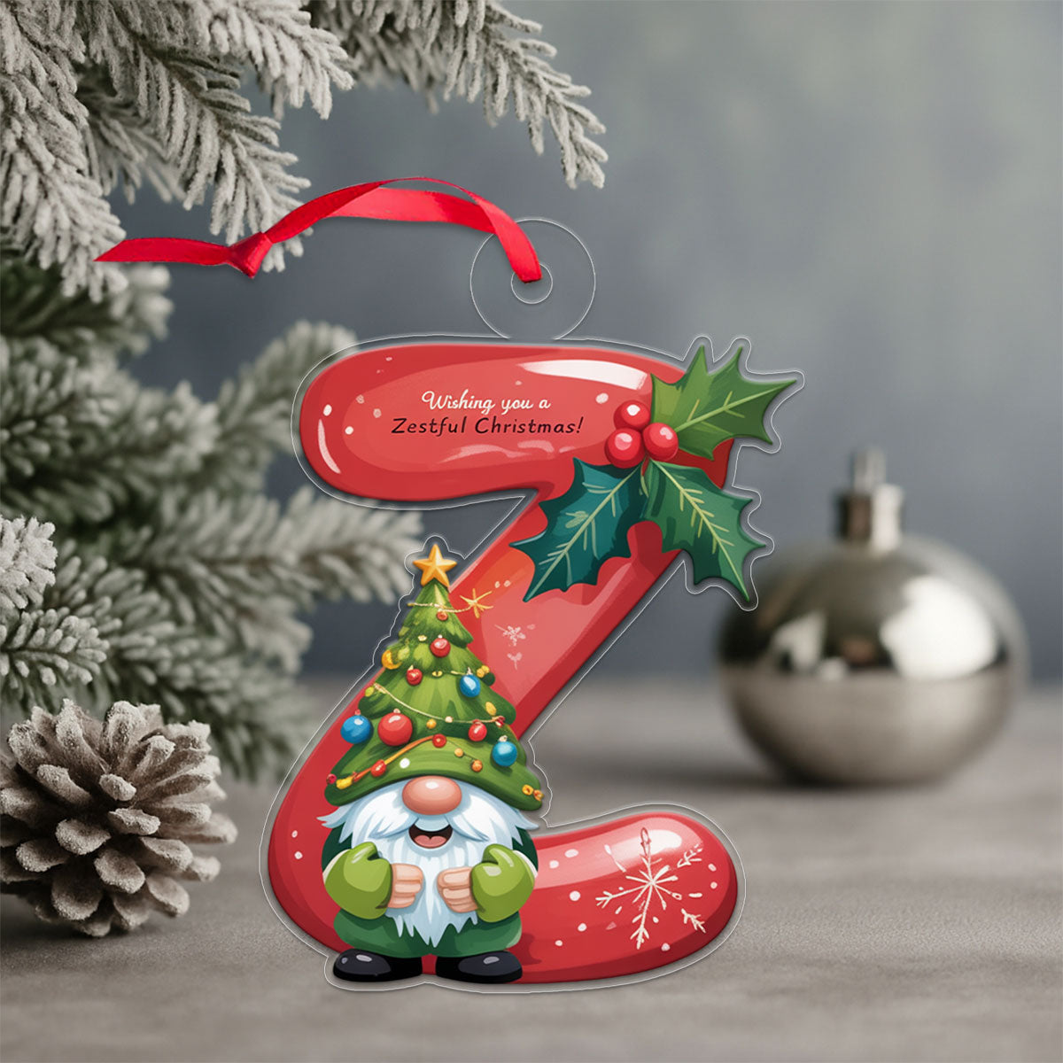 Christmas Initial Letter Z Acrylic Ornaments copy Acrylic Ornament Christmas Gift