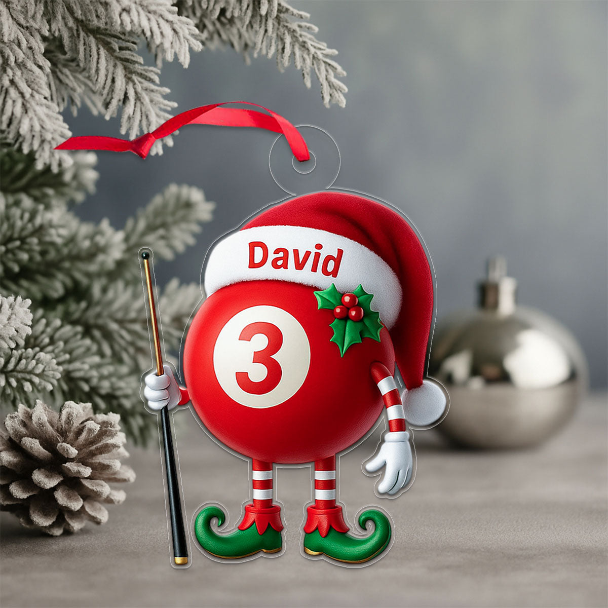 Custom Name Billiard Christmas