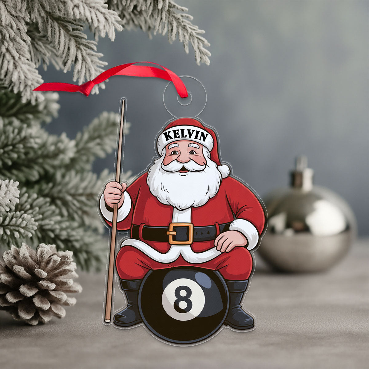 Custom Name Billiard Santa Claus