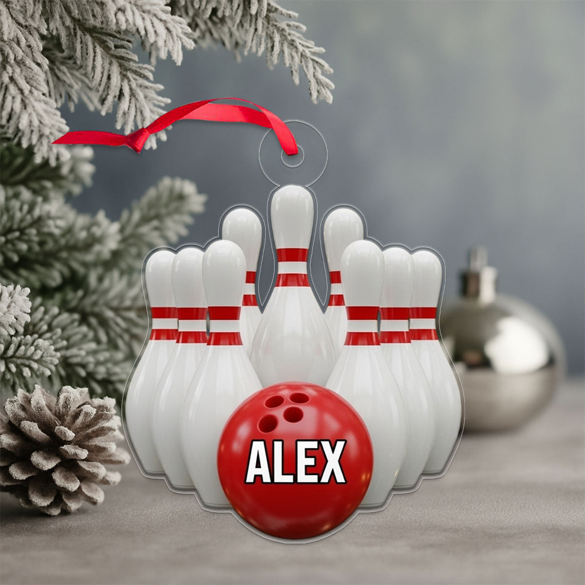 Custom Name Bowling Player copy Acrylic Ornament Christmas Gift