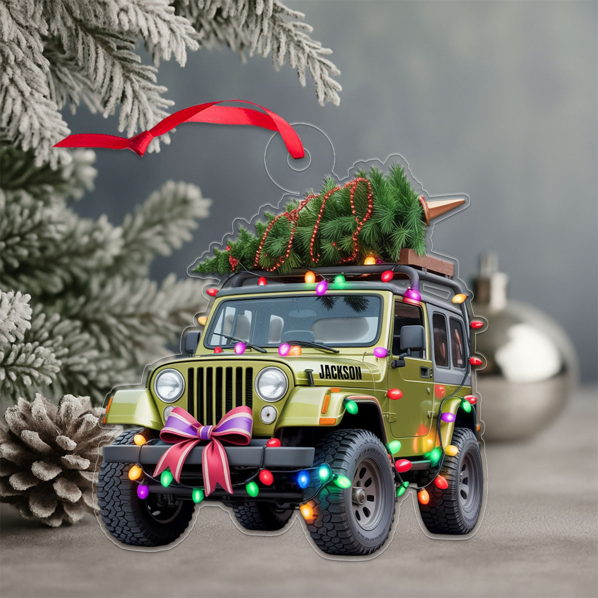 Custom Name Christmas Car Acrylic Ornament Christmas Gift