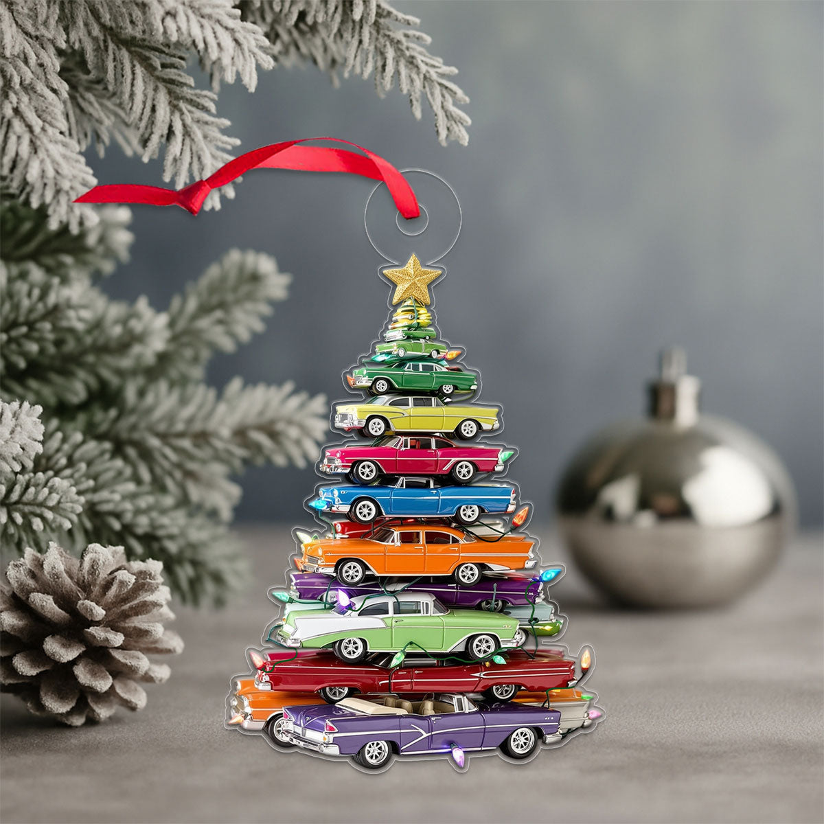 Custom Name Car Xmas Tree Acrylic Ornament Christmas Gift