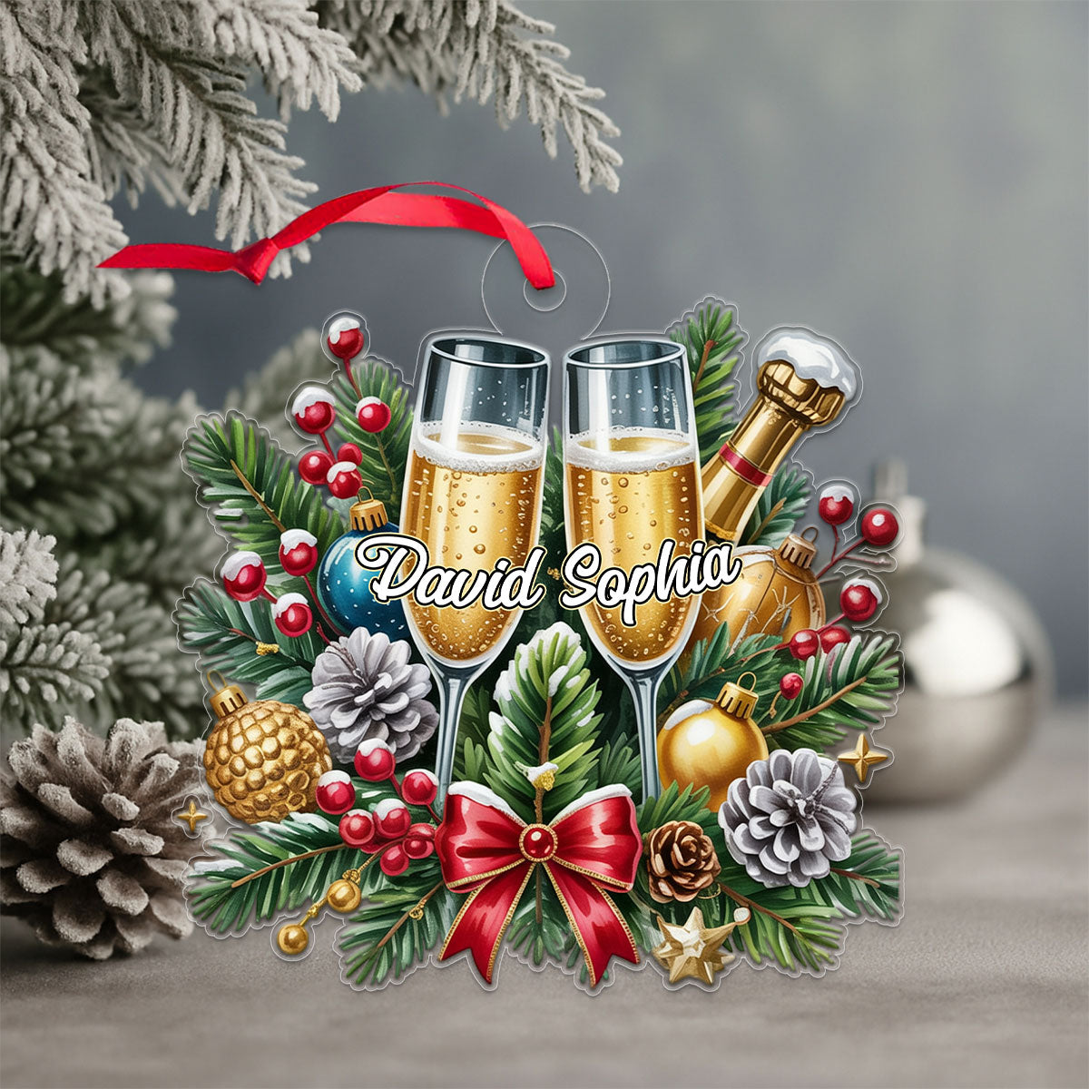 Custom Name Couple Champagne Lover