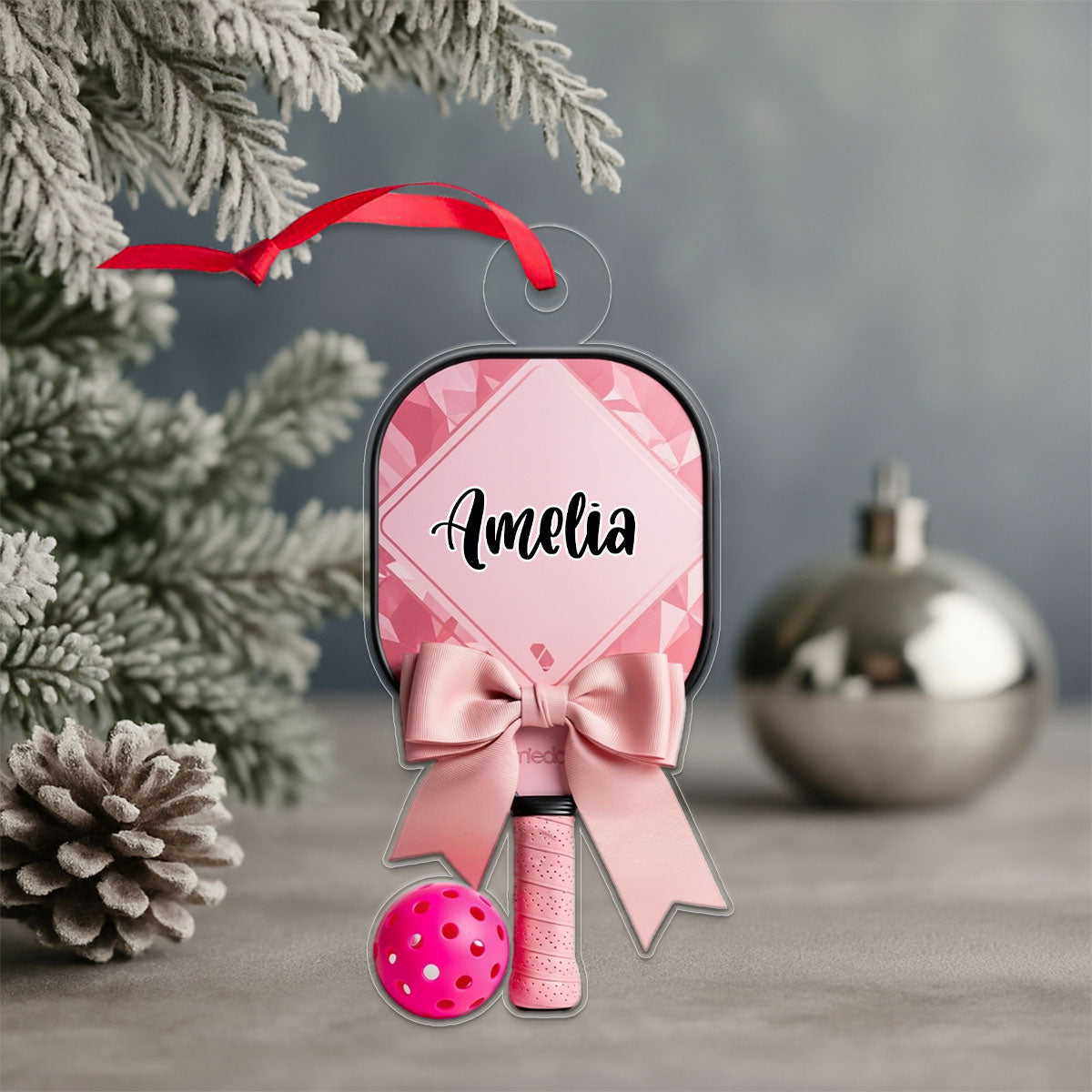 Custom Name Pickleball For Girl Acrylic Ornament Christmas Gift