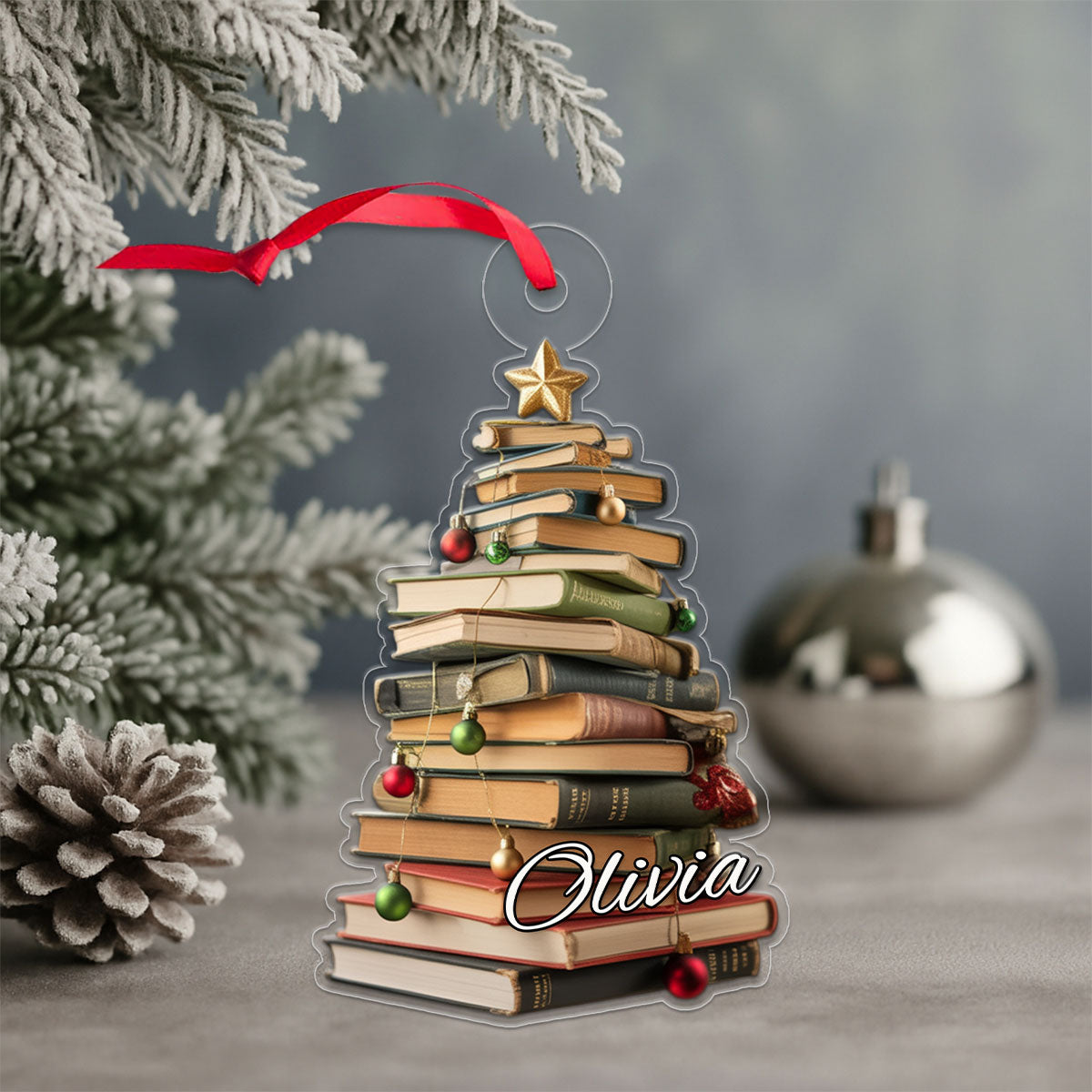 Custom Name Reading Xmas Acrylic Ornament Christmas Gift