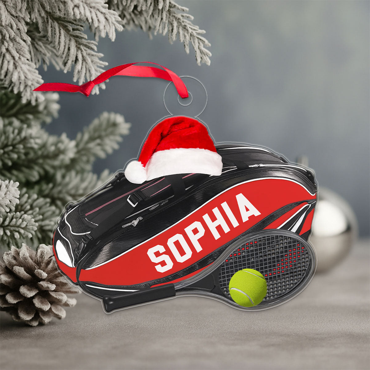 Custom Name Tennis Player Xmas Gift Acrylic Ornament Christmas Gift