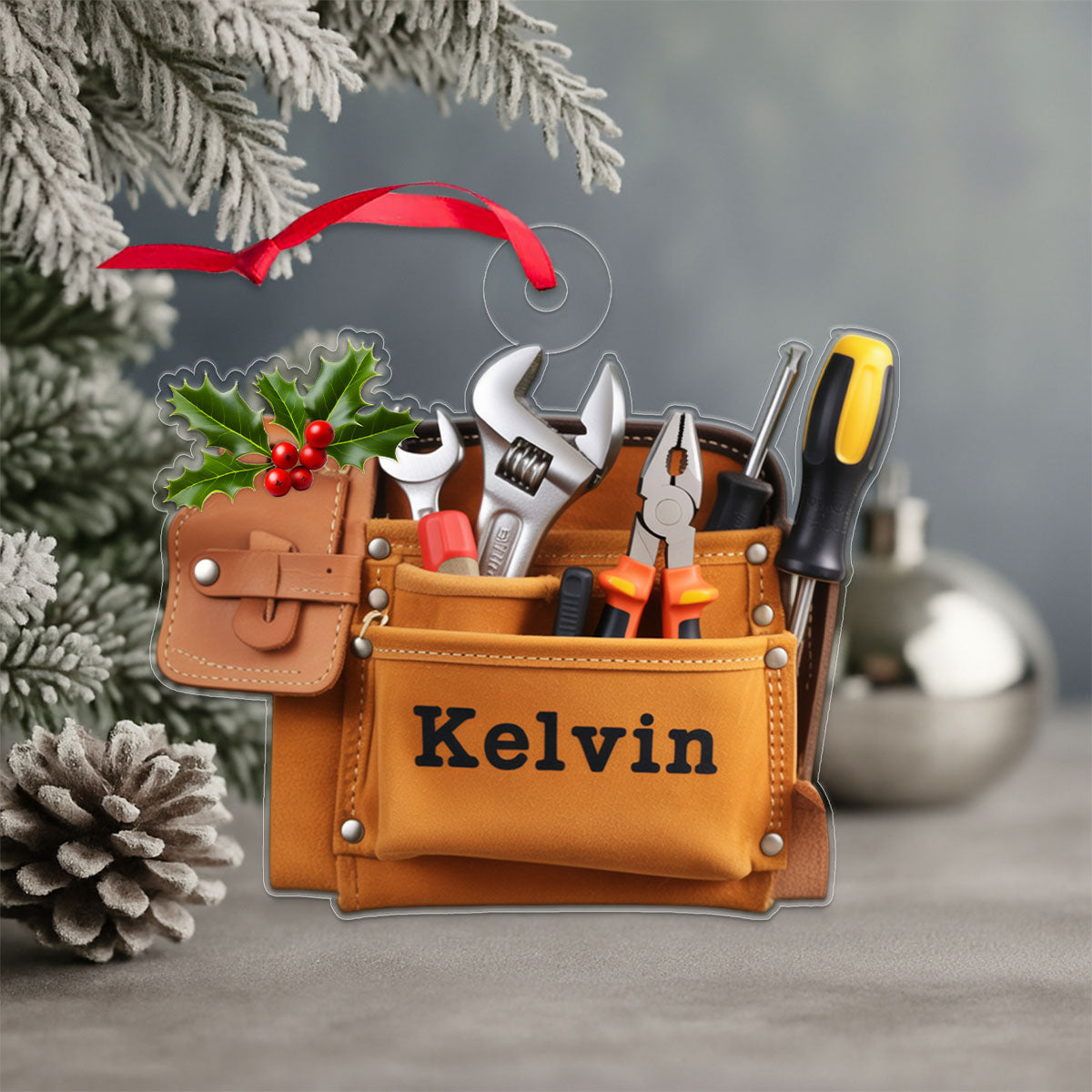Custom Name Tools Belt Bag For Handyman Acrylic Ornament Christmas Gift