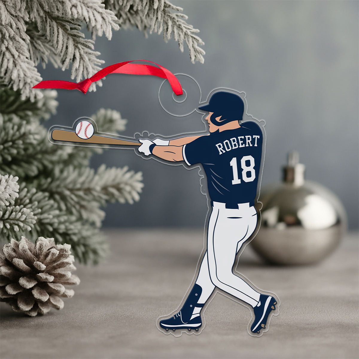 Custom Personalized Baseball Boy Acrylic Ornament Christmas Gift