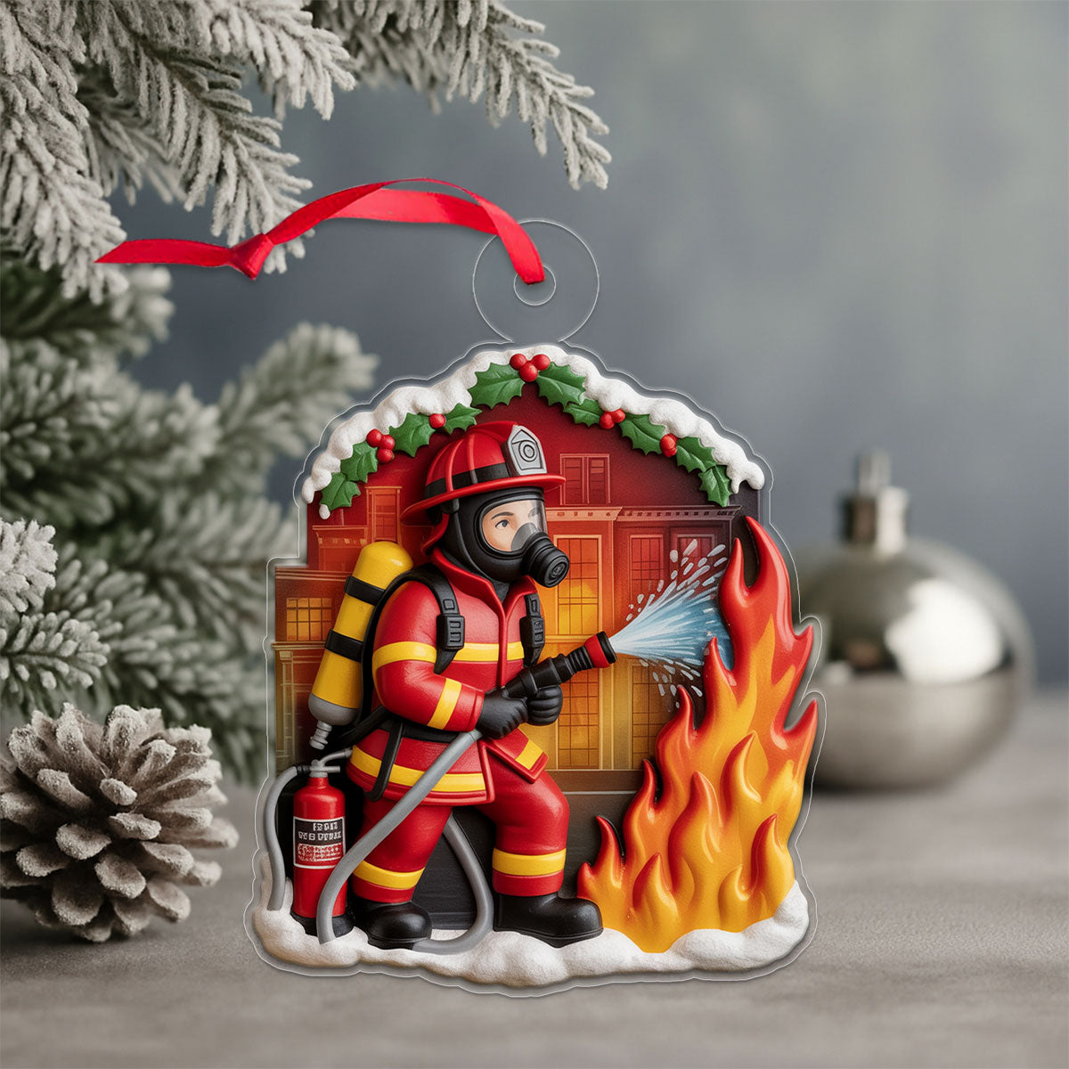 Firefighter Christmas Ornament2 copy Acrylic Ornament Christmas Gift