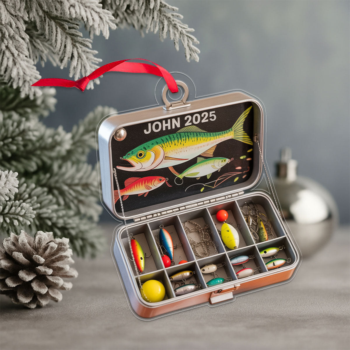 Fishing Tackle Box Acrylic Ornament Christmas Gift