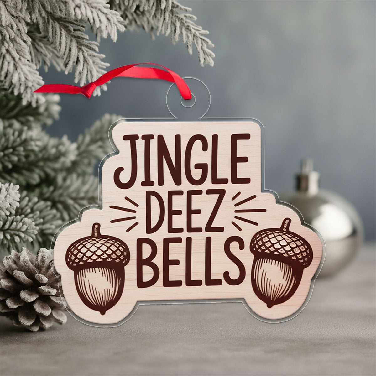 Deez Nuts Funny Ornament, Inappropriate Christmas Ornament, Naughty Adult Gag Gift, Joke Ornament, Holiday Humor Decoration