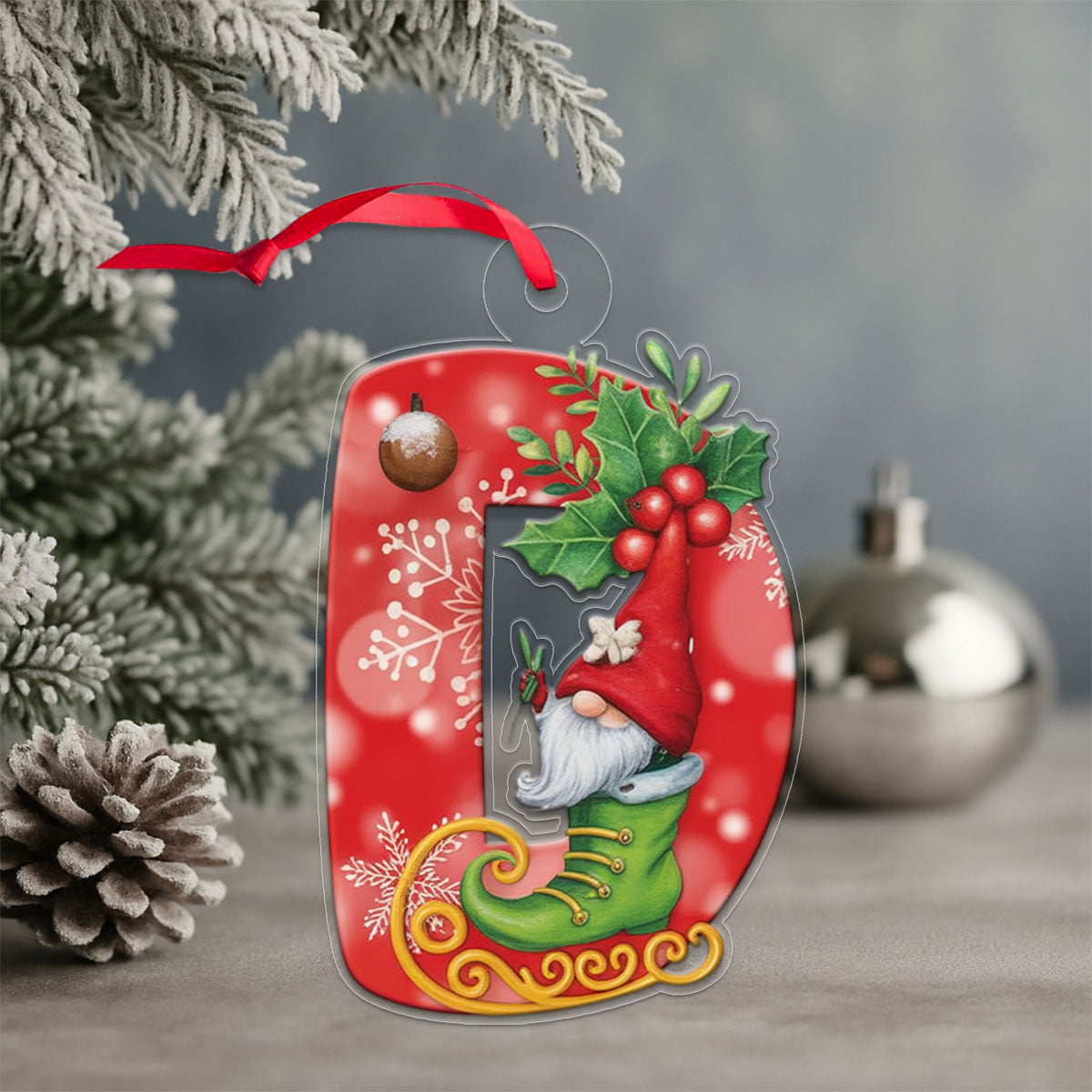 Letter D Xmas Tree Acrylic Ornament Christmas Gift