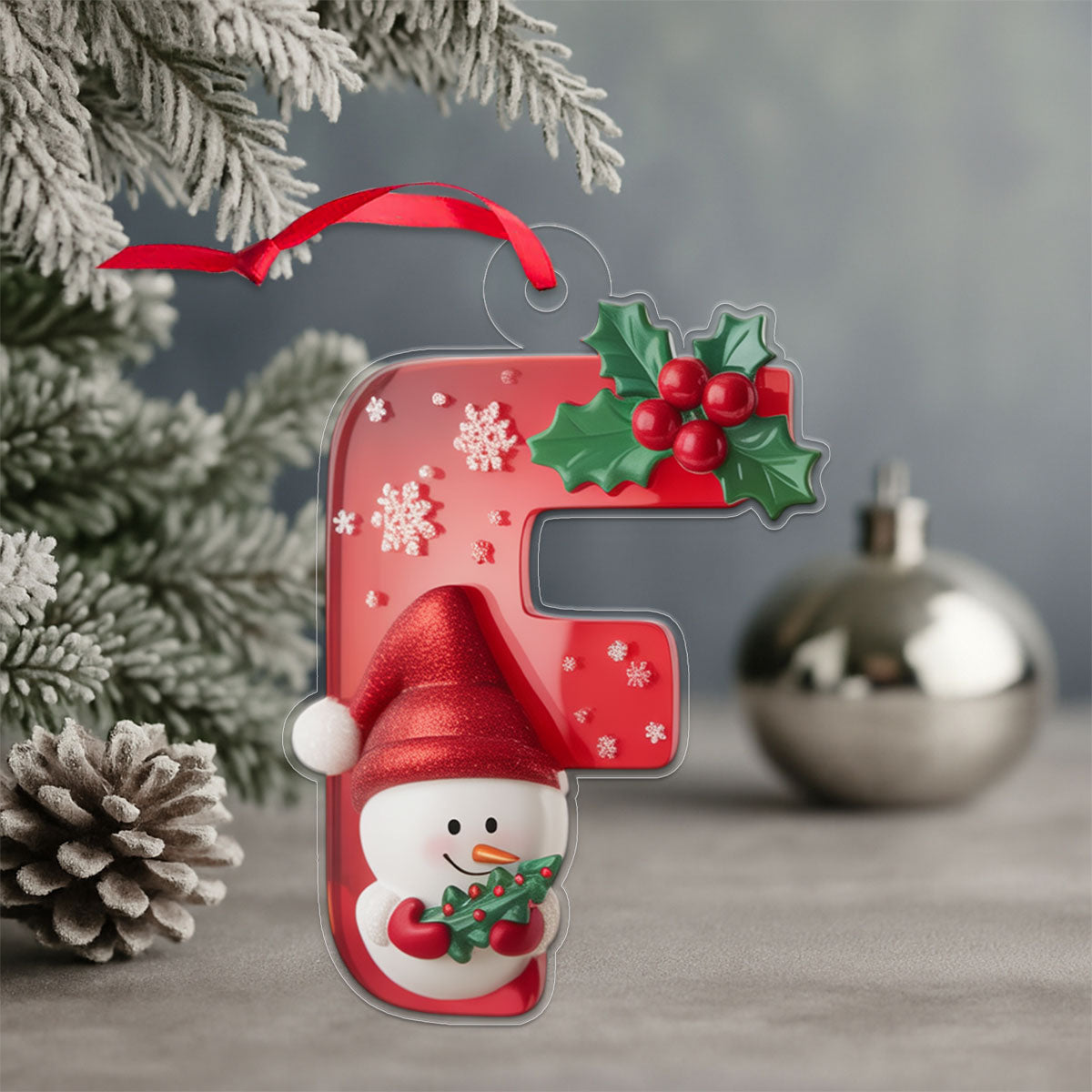 Letter F Acrylic Ornament Christmas Gift