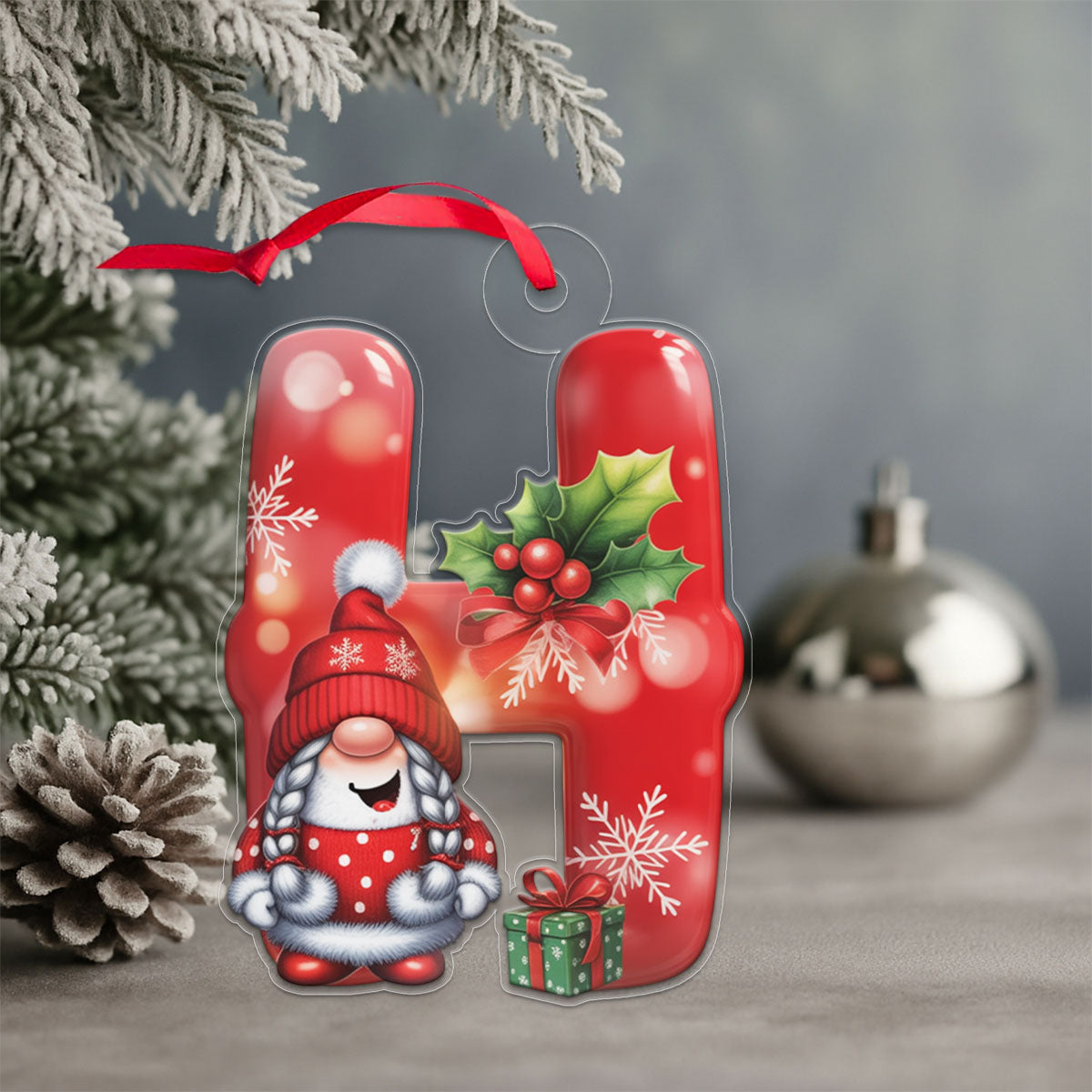 Letter H Acrylic Ornament Acrylic Ornament Christmas Gift
