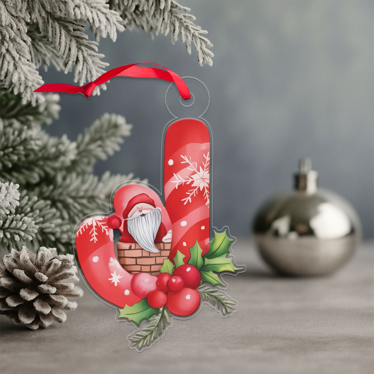 Letter J Acrylic Ornament copy Acrylic Ornament Christmas Gift