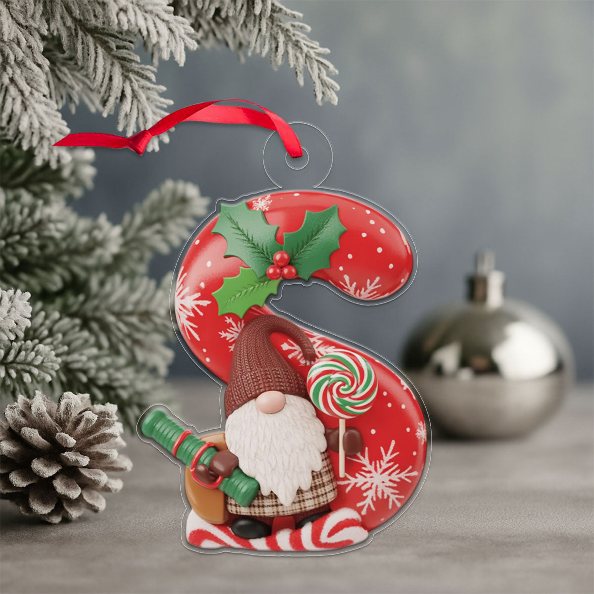 Ornament Christmas Initial Letter S Acrylic copy Acrylic Ornament Christmas Gift