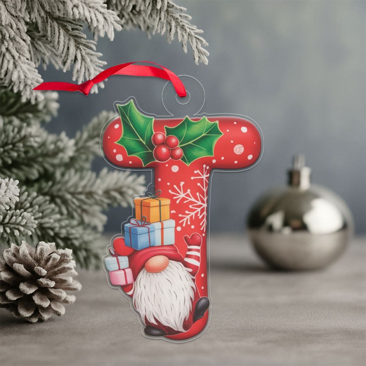 Ornament Christmas Initial Letter T copy Acrylic Ornament Christmas Gift