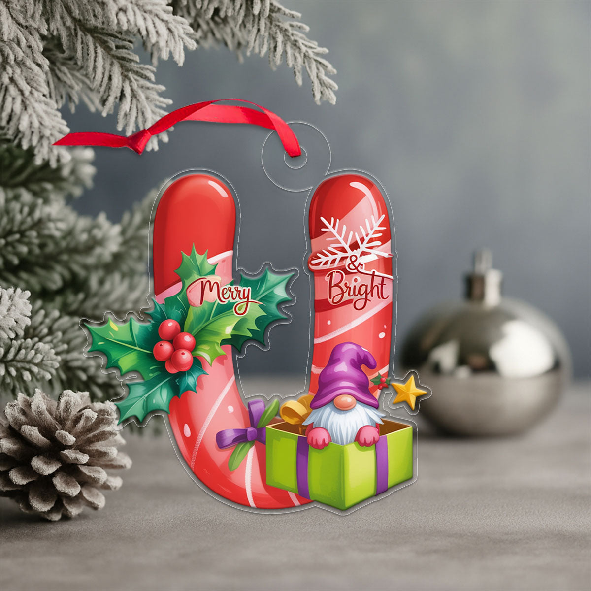 Ornament Christmas Initial Letter U Acrylic copy Acrylic Ornament Christmas Gift