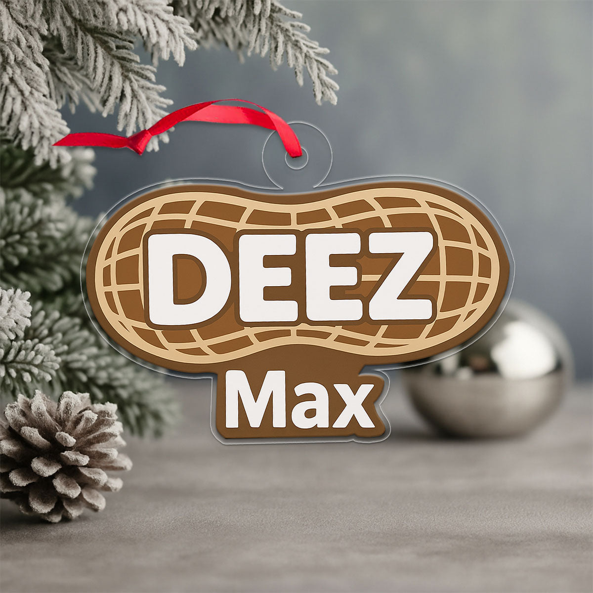 Personalized Deez Nuts Ornament, Funny Meme Gag Gift, Christmas Ornament, Holiday Humor Decoration, Adult Christmas Keepsake