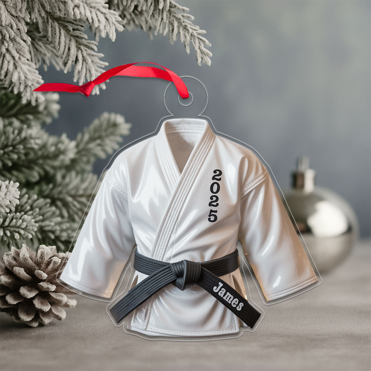 Personalized Karate Acrylic Ornament, Custom Christmas Ornament, Karate Kid Gift, Sport Lover Ornament, Holiday Keepsake Decoration