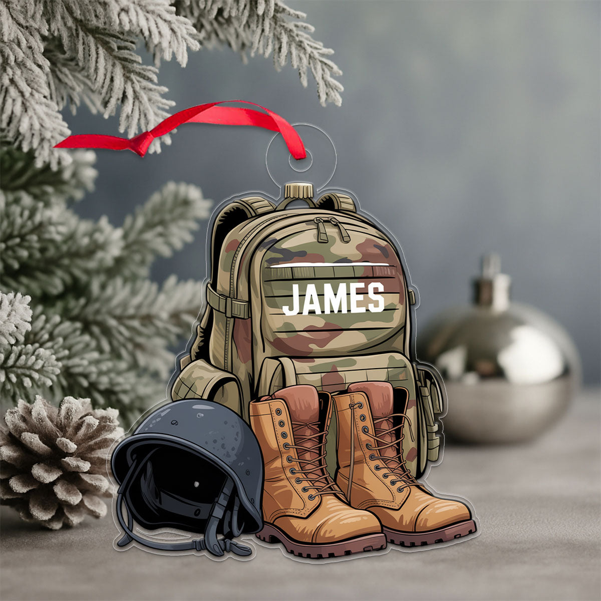 Personalized Military Uniform Acrylic Ornament Christmas Gift