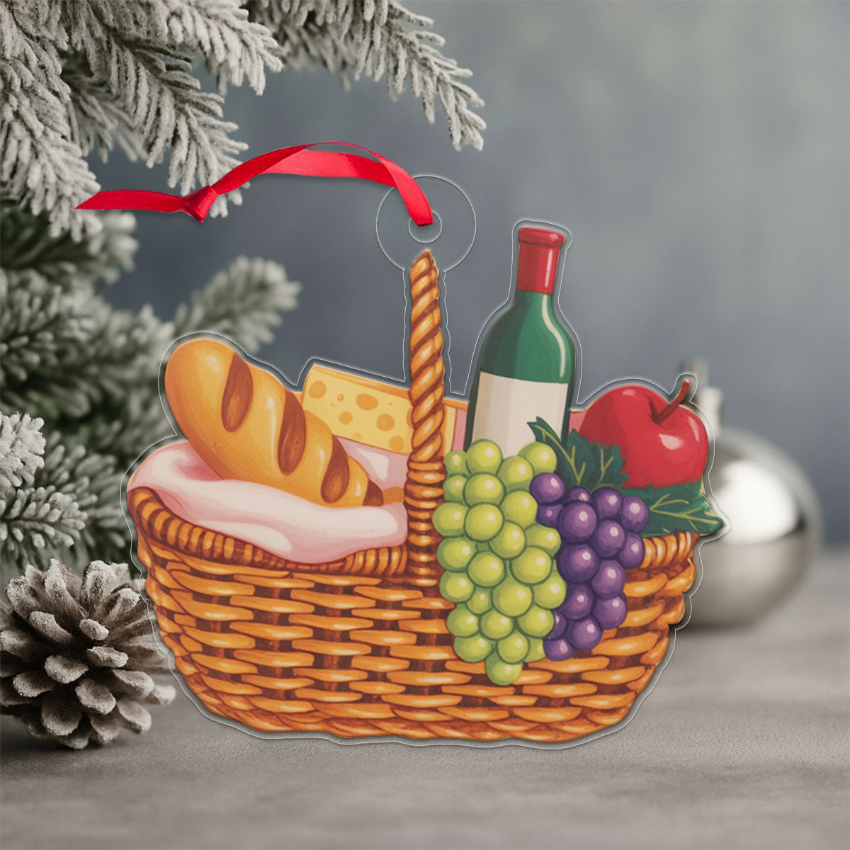 Custom Name Picnic Basket  Picnic Basket Decorative Acrylic Ornament Christmas Gift