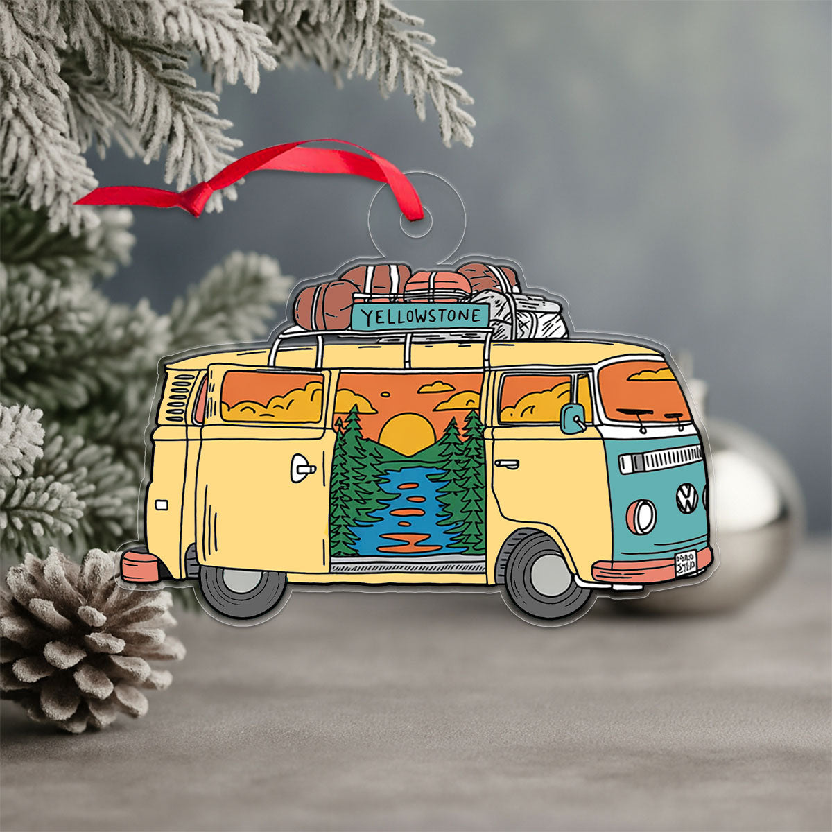 Yellowstone Road Trip Acrylic Ornament 4
