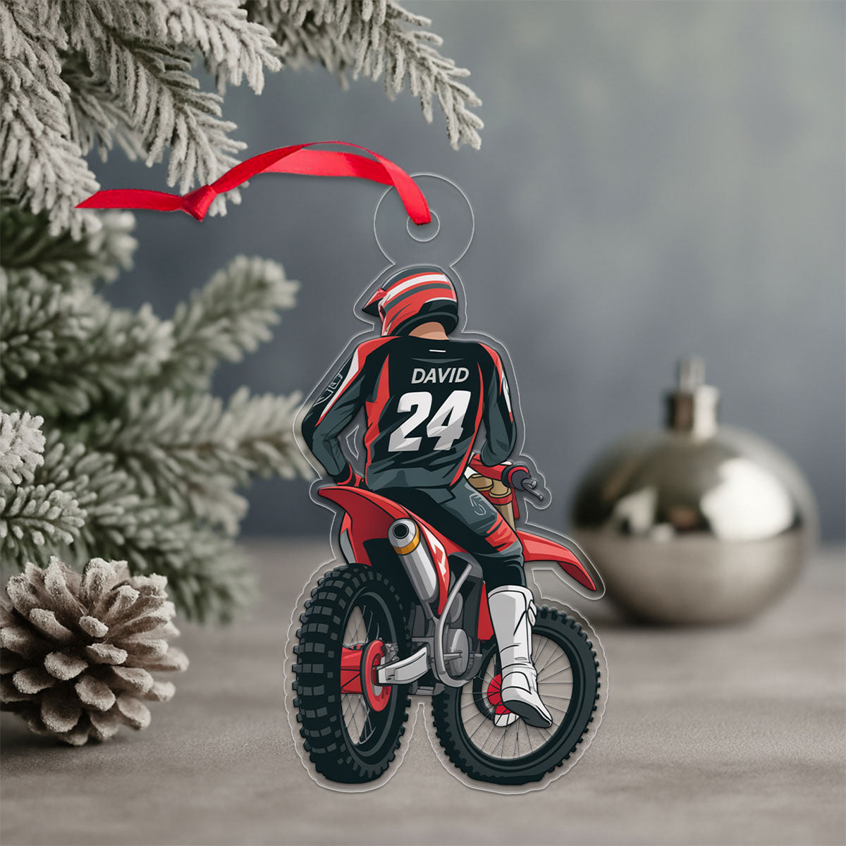 personalized ornament for Biker Racer-2 Acrylic Ornament Christmas Gift