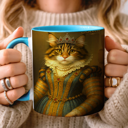 Custom Photo Sapphire Queen Cat Mug Gift For Cat Lovers