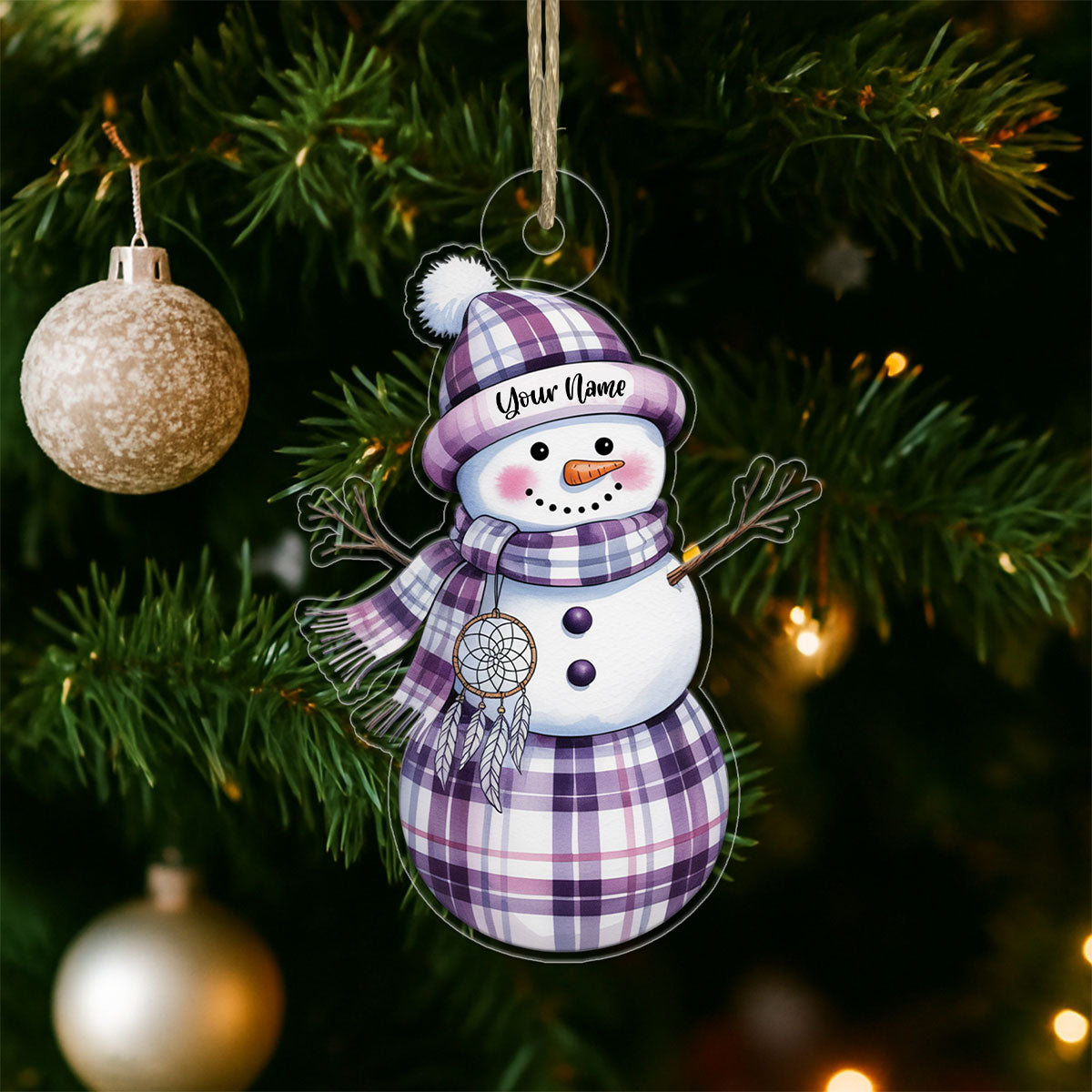Personalized Snowman Warrior 1 Acrylic Ornament Christmas Gift