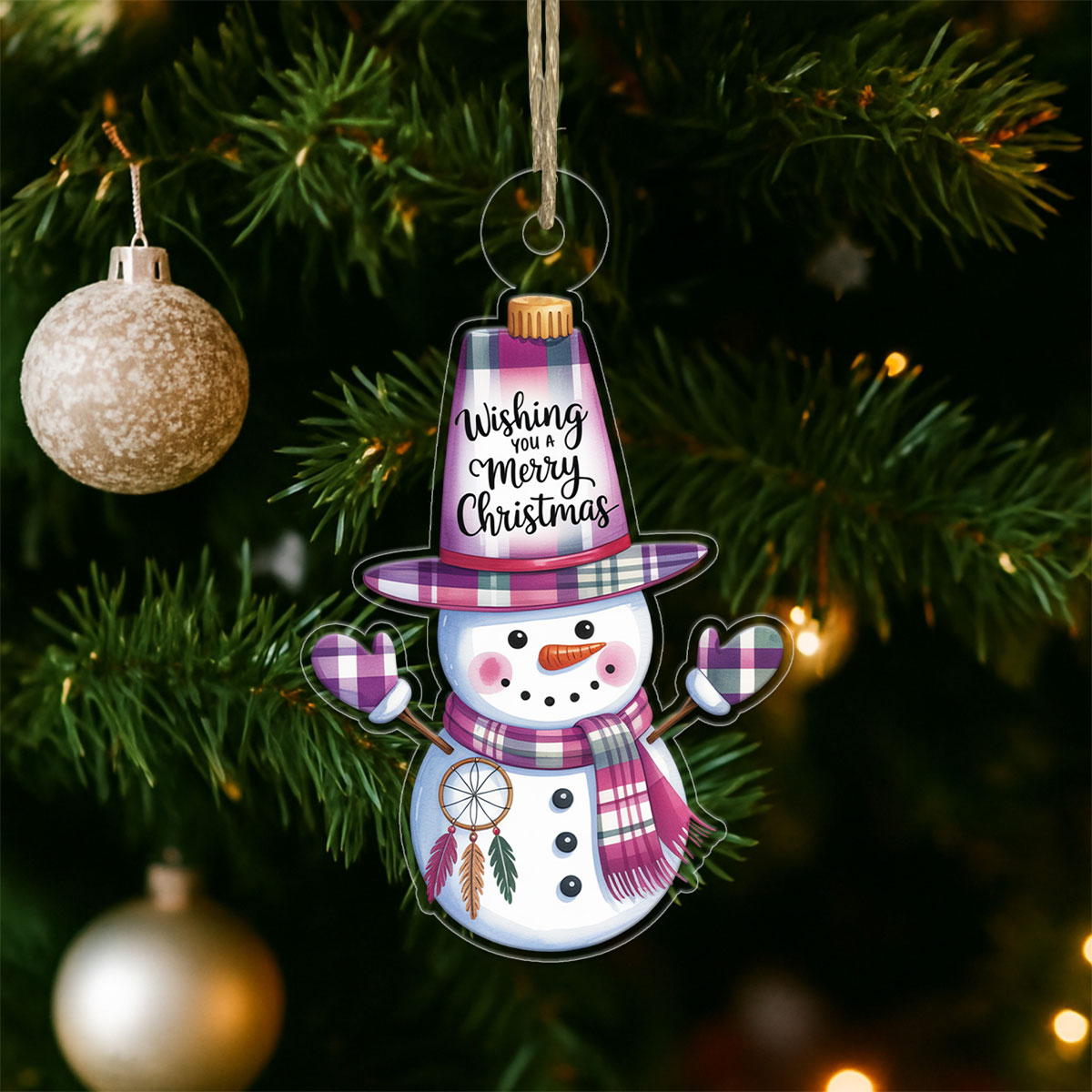 Personalized Snowman Warrior 2 Acrylic Ornament Christmas Gift