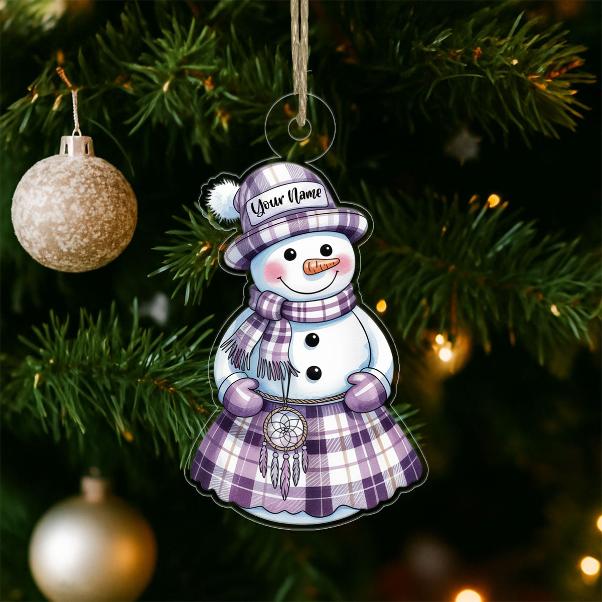 Personalized Snowman Warrior Acrylic Ornament Christmas Gift