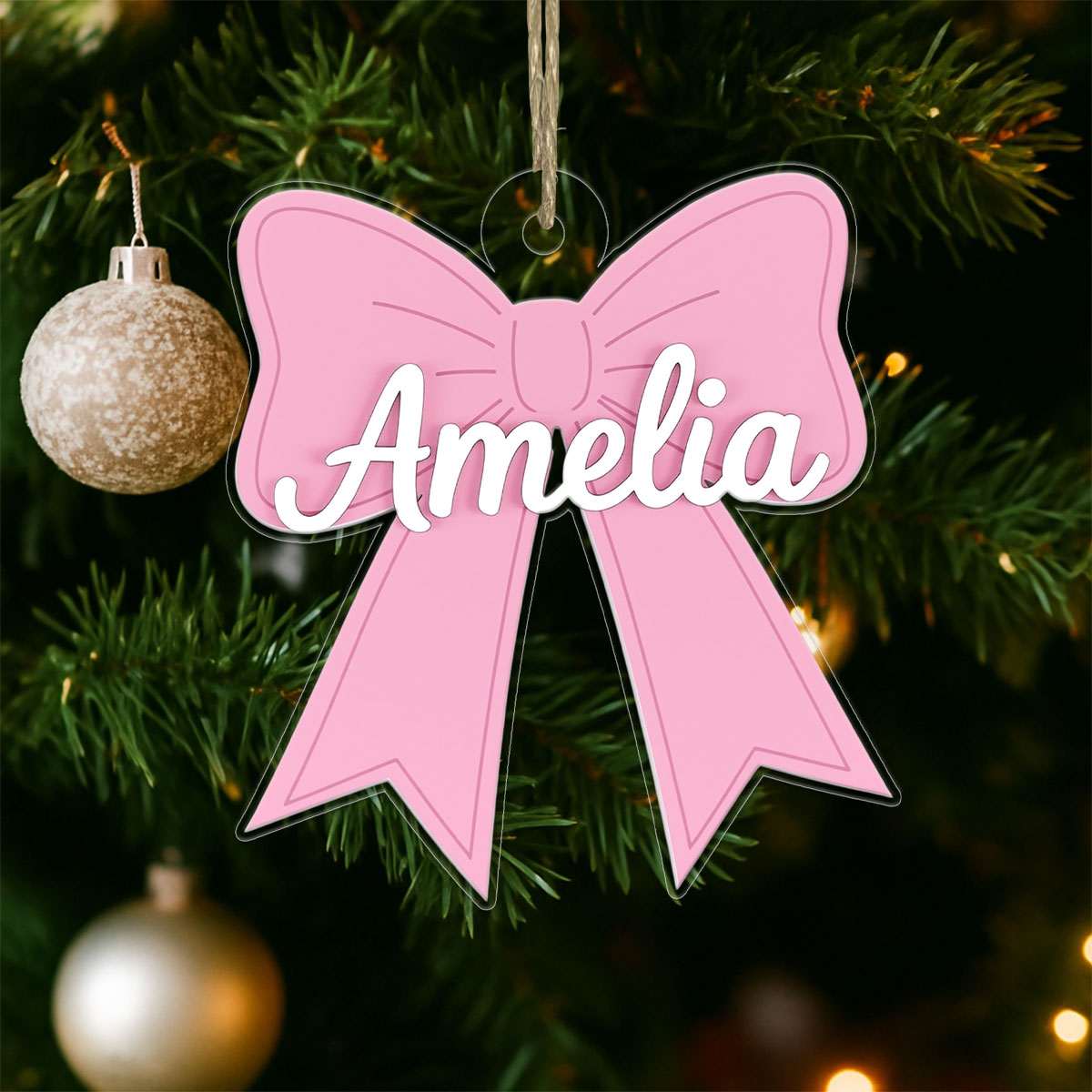 Personalized Pink Bow