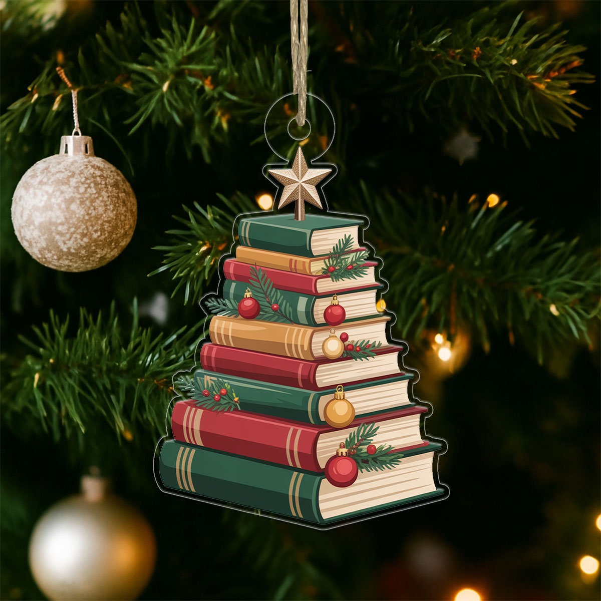 Christmas Book Tree Ornament Acrylic Ornament Christmas Gift
