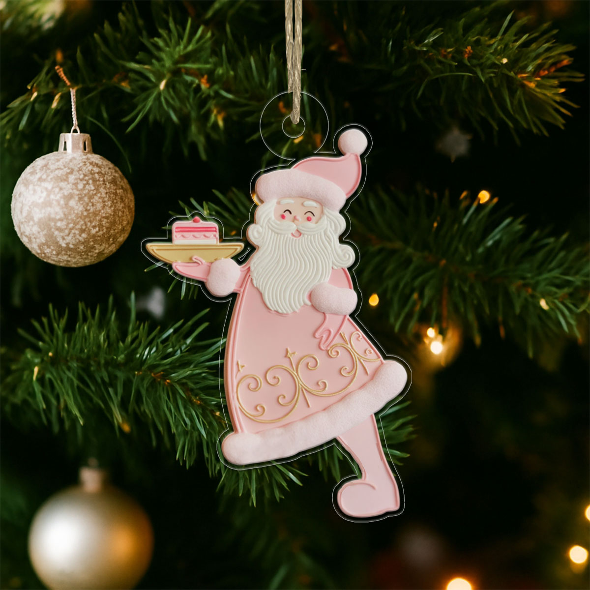 Personalized Santa Claus Macaron Acrylic Ornament Christmas Gift