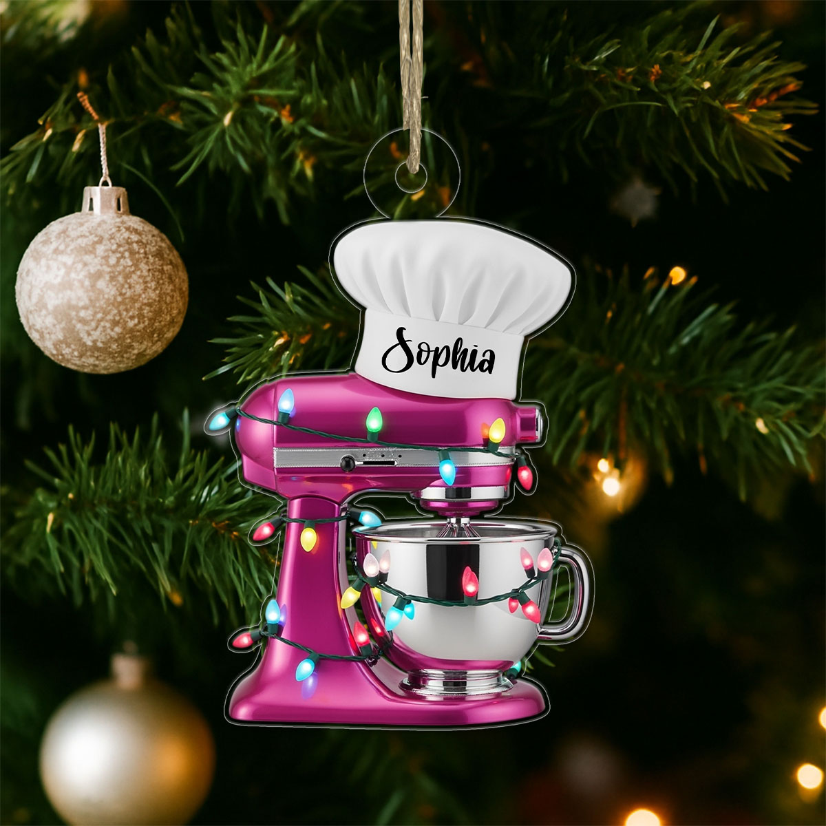 Custom Name Baking Mixer Lights Christmas Acrylic Ornament Christmas Gift
