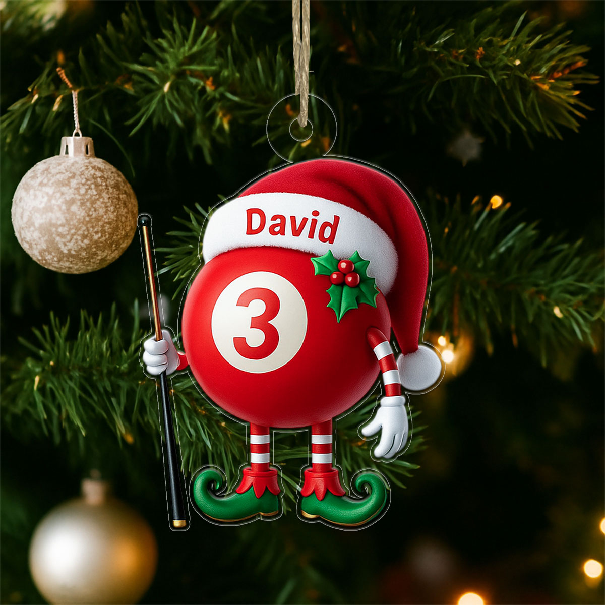 Custom Name Billiard Christmas