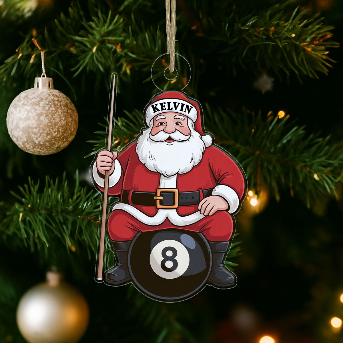Custom Name Billiard Santa Claus