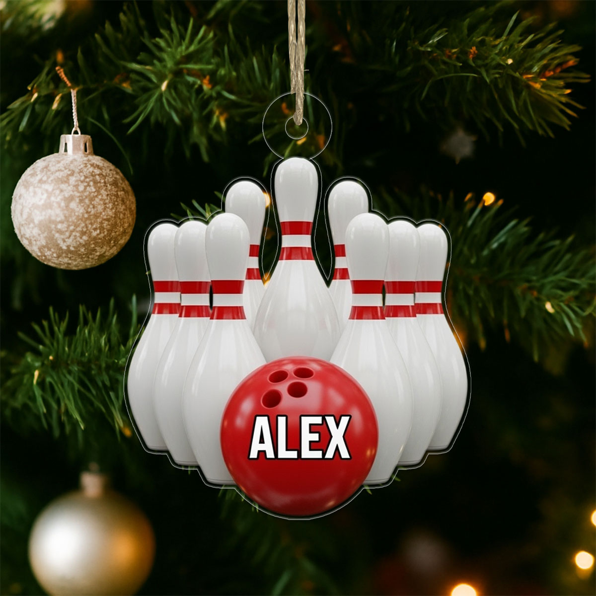 Custom Name Bowling Player copy Acrylic Ornament Christmas Gift
