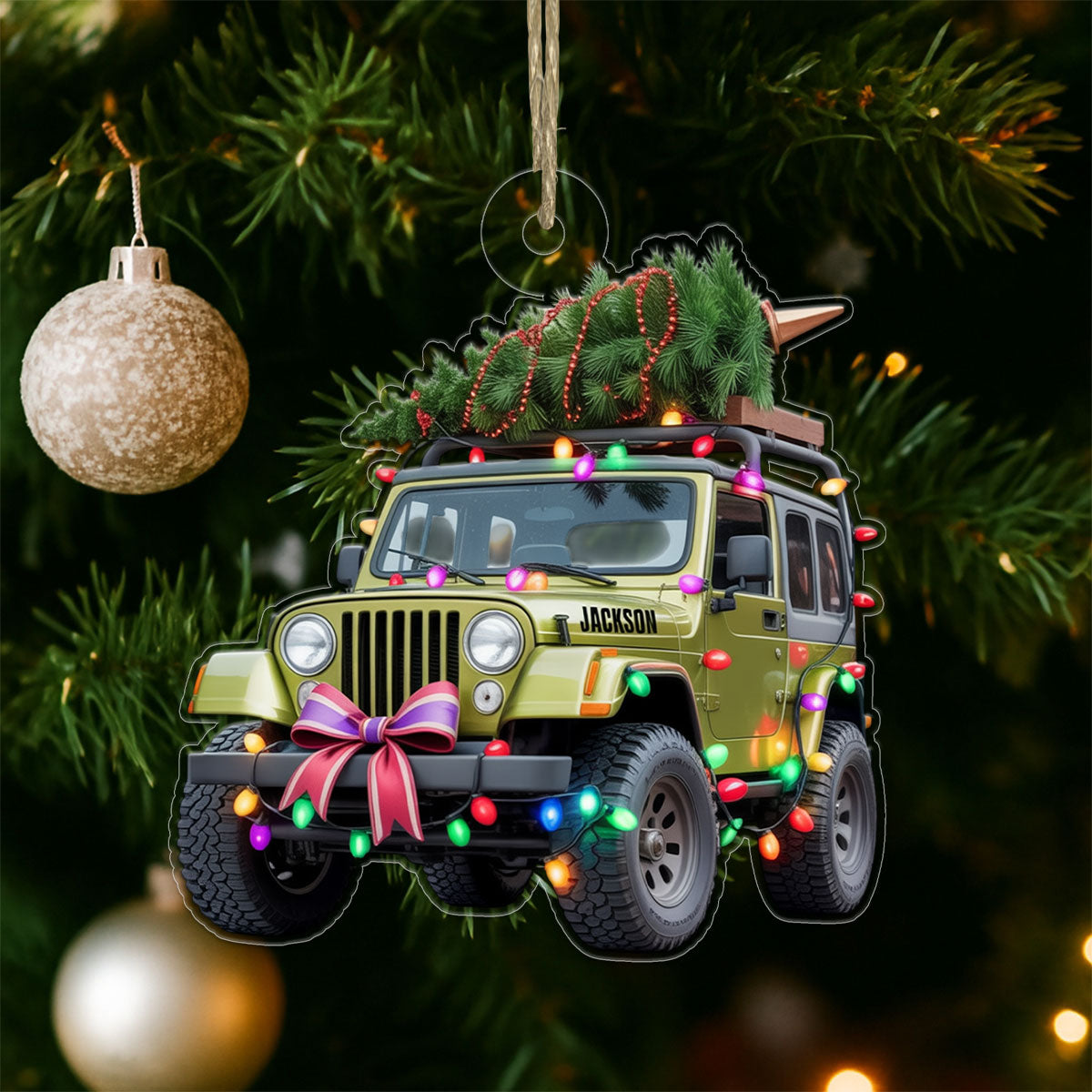 Custom Name Christmas Car Acrylic Ornament Christmas Gift