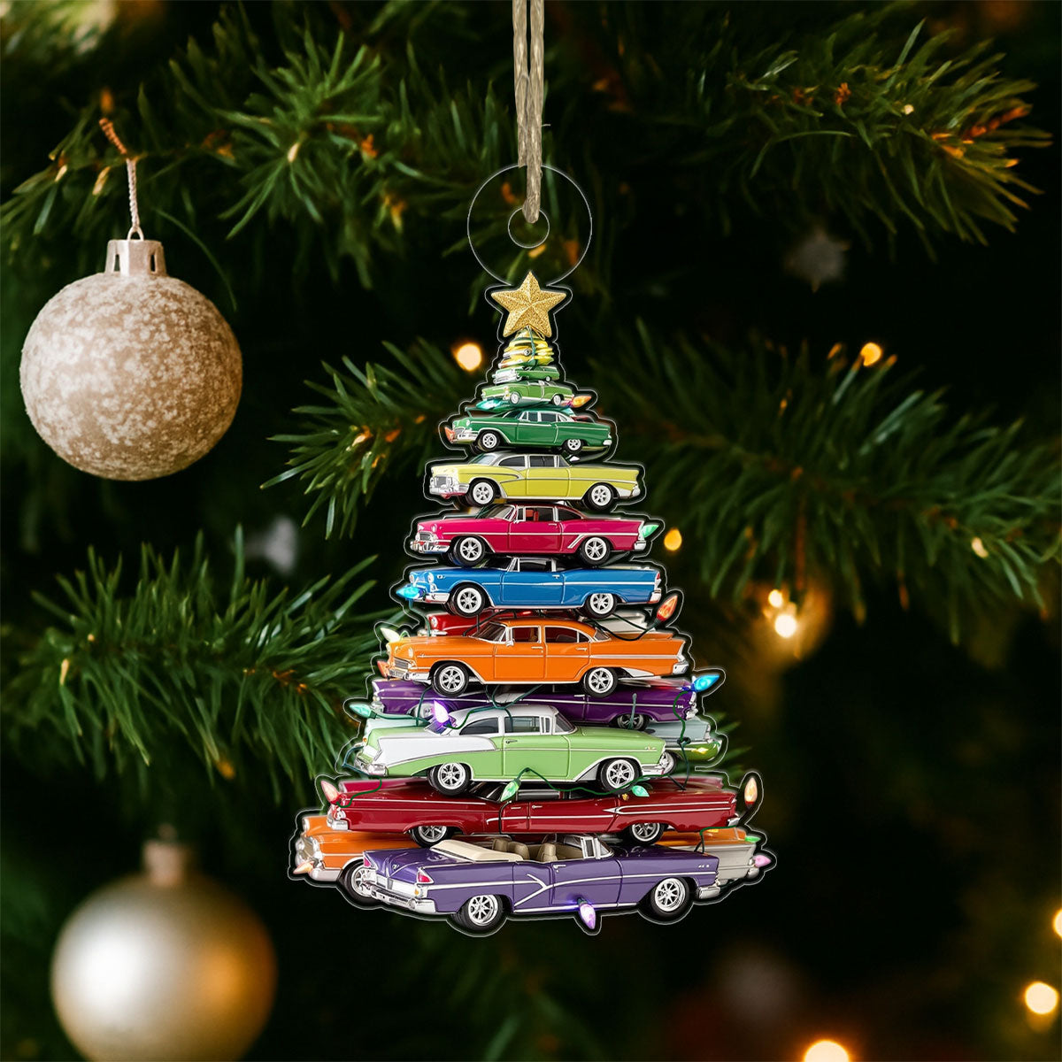 Custom Name Car Xmas Tree Acrylic Ornament Christmas Gift