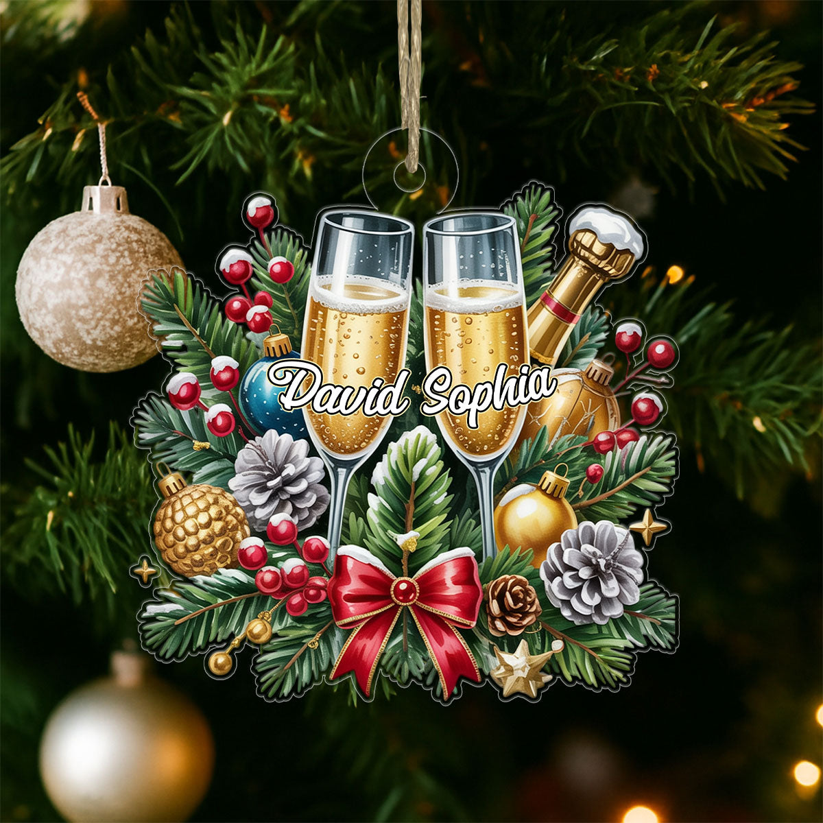 Custom Name Couple Champagne Lover