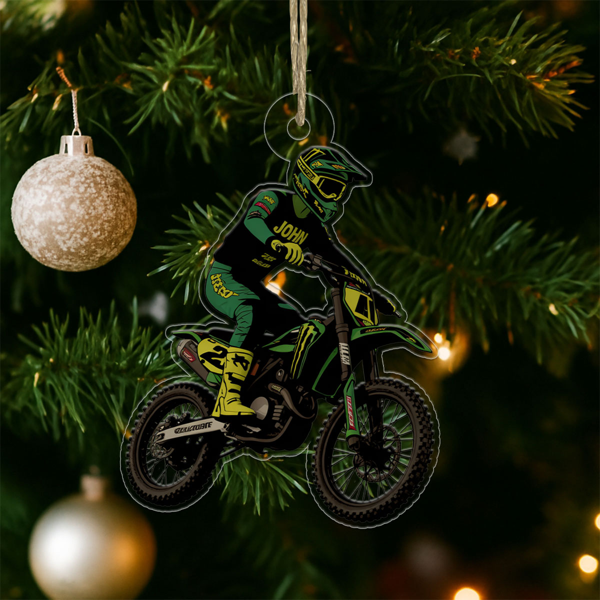 Custom Name Motocross Christmas Ornament-1 Acrylic Ornament Christmas Gift