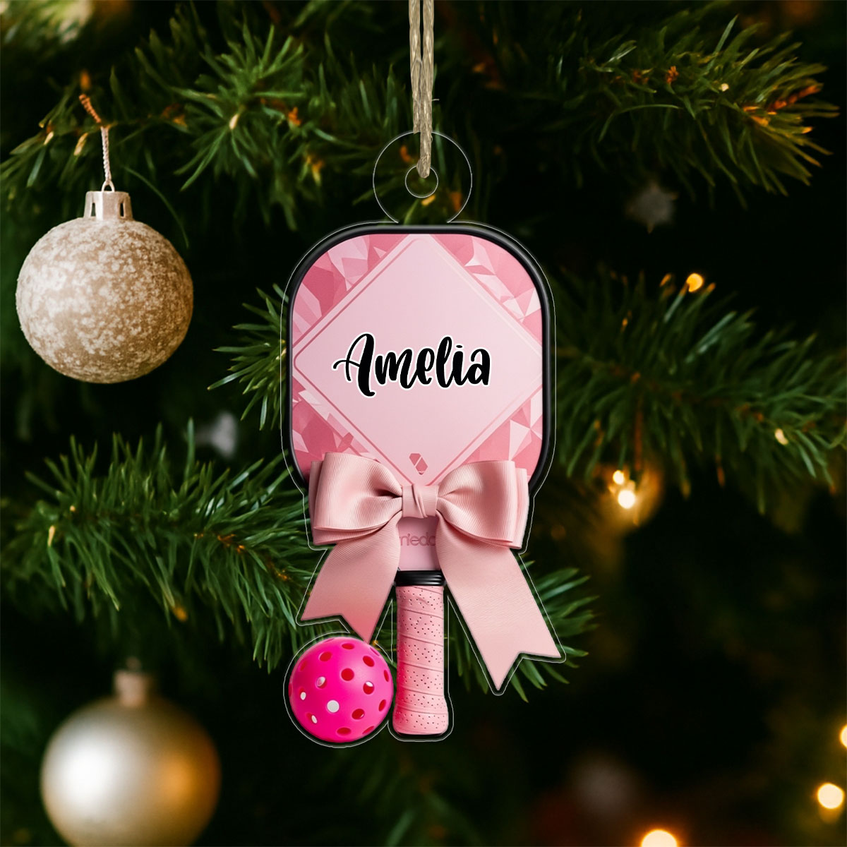 Custom Name Pickleball For Girl Acrylic Ornament Christmas Gift