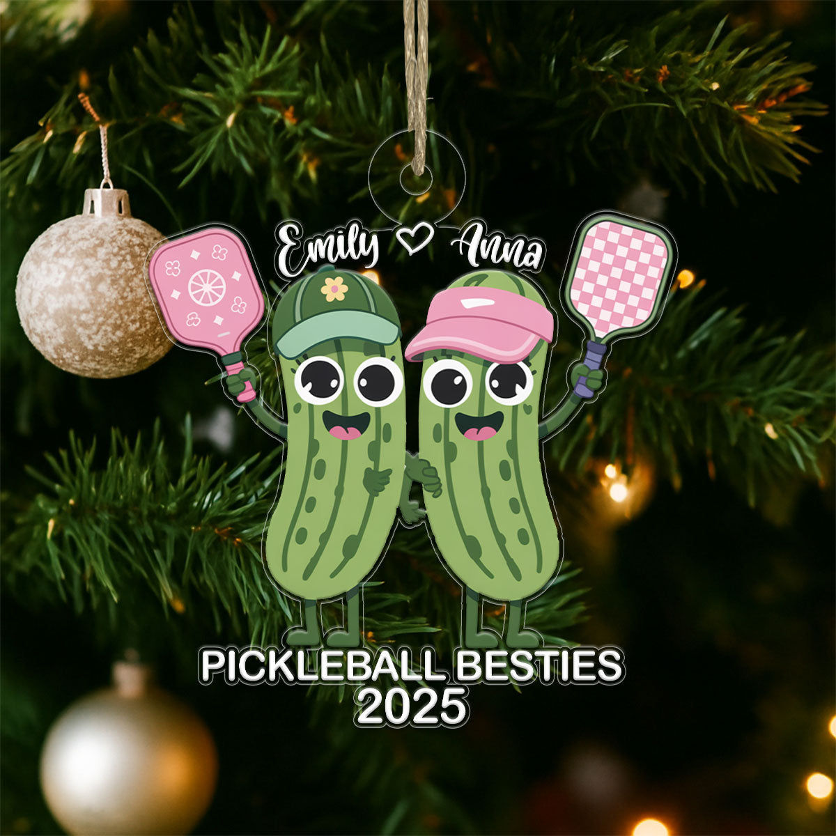 Custom Name Pickleball Friendship Acrylic Ornament Christmas Gift