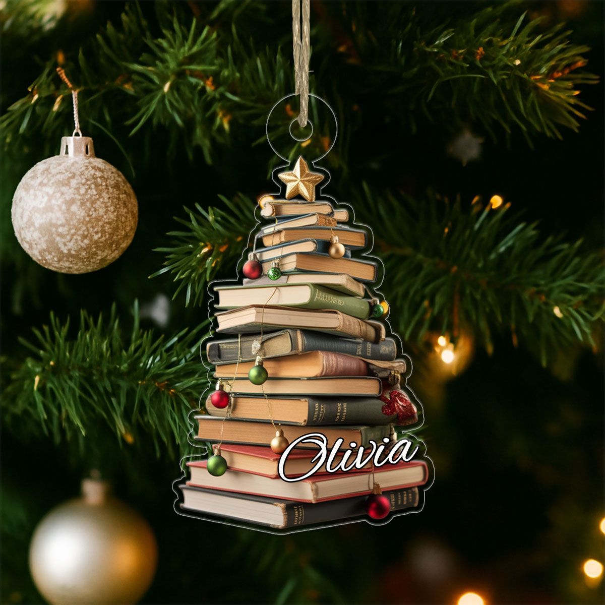 Custom Name Reading Xmas Acrylic Ornament Christmas Gift