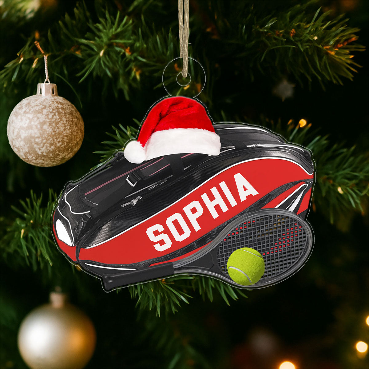 Custom Name Tennis Player Xmas Gift Acrylic Ornament Christmas Gift