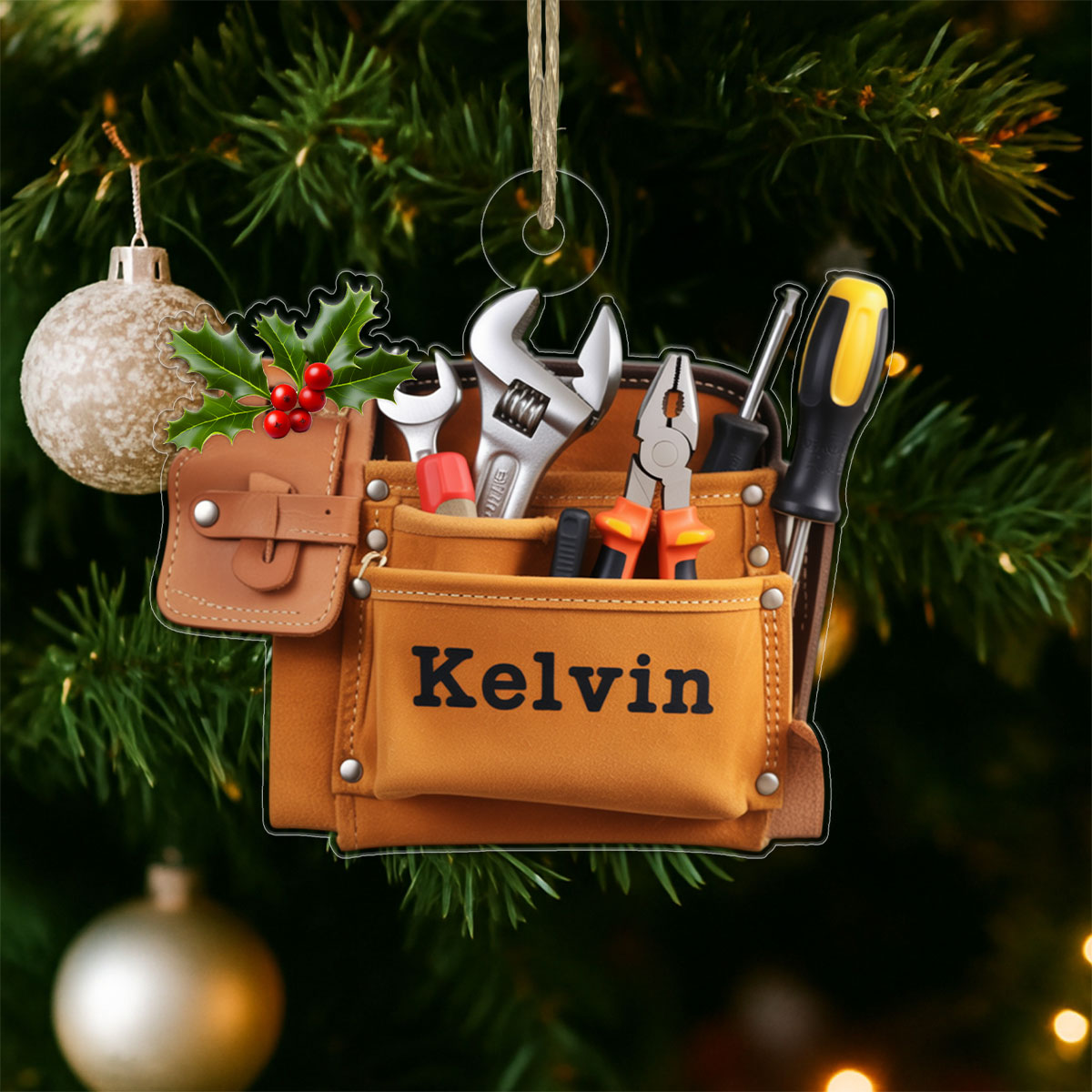 Custom Name Tools Belt Bag For Handyman Acrylic Ornament Christmas Gift
