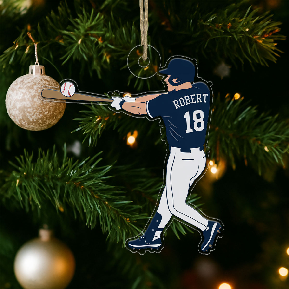 Custom Personalized Baseball Boy Acrylic Ornament Christmas Gift